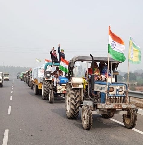 The farmers' agitation showed patriotism among the farmers going to Delhi