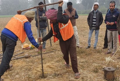 Work of self testing started for construction of Dhanipur mosque, three locations marked and samples taken from one place