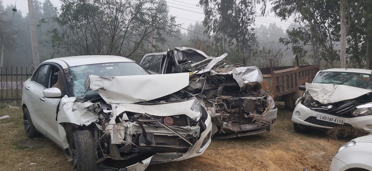car tractor-trolley collided, driver killed and 6 injured in sahjaadpur ambala
