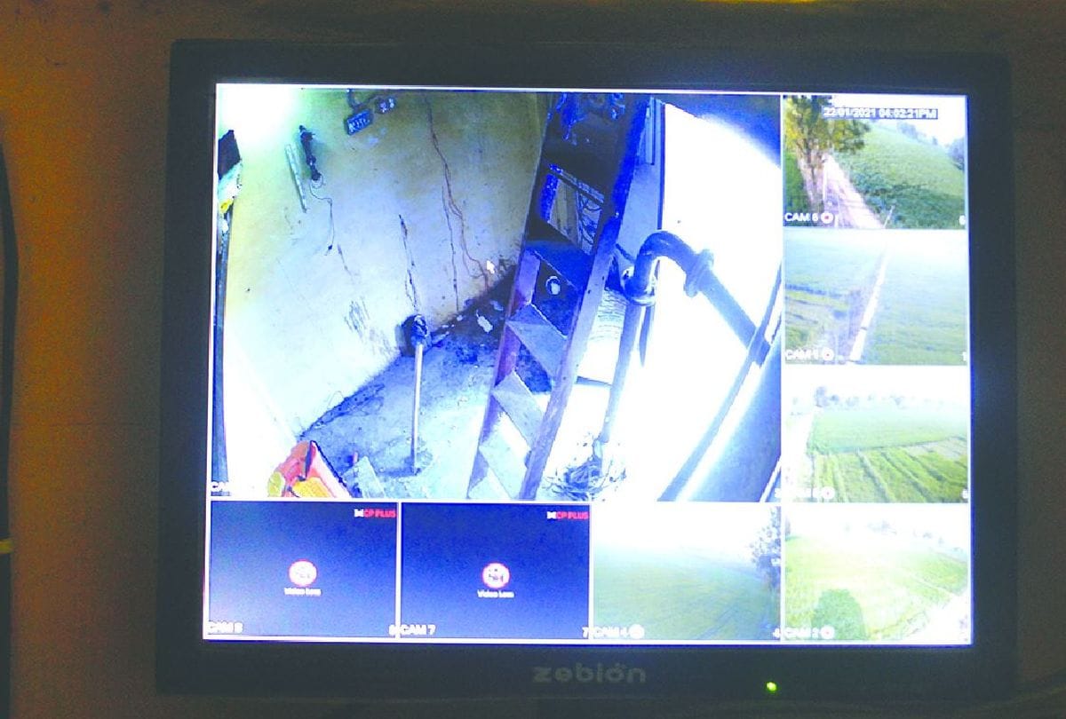 Farmers monitoring the crops with CCTV cameras in agra