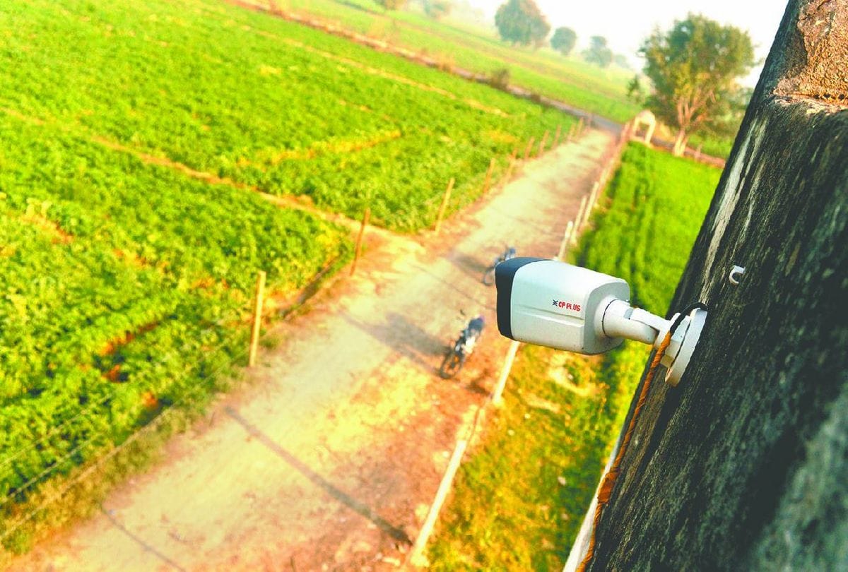 Farmers monitoring the crops with CCTV cameras in agra