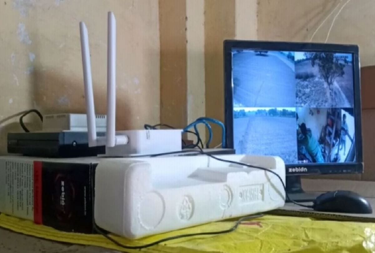 Farmers monitoring the crops with CCTV cameras in agra