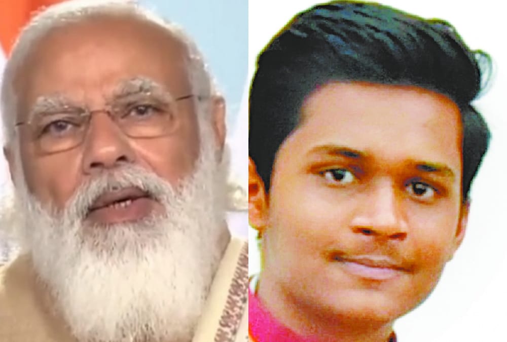 PM Narendra Modi talks to Divyansh Singh of Barabanki.