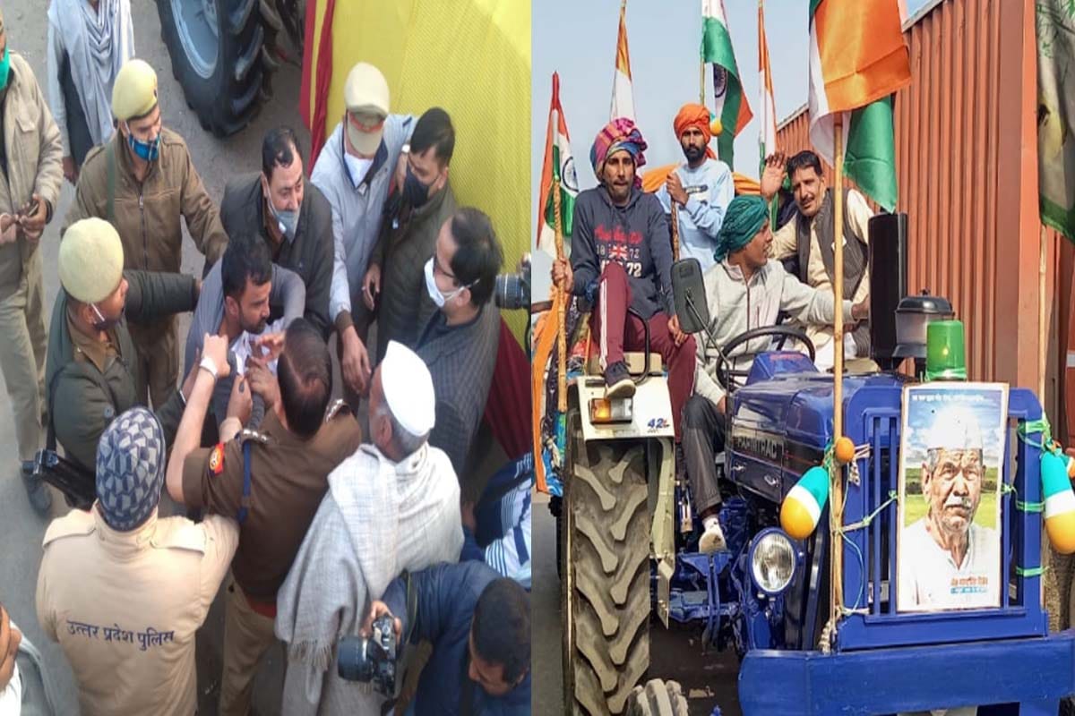 Farmers going to take part in tractor rally, furious with police, broke barricading