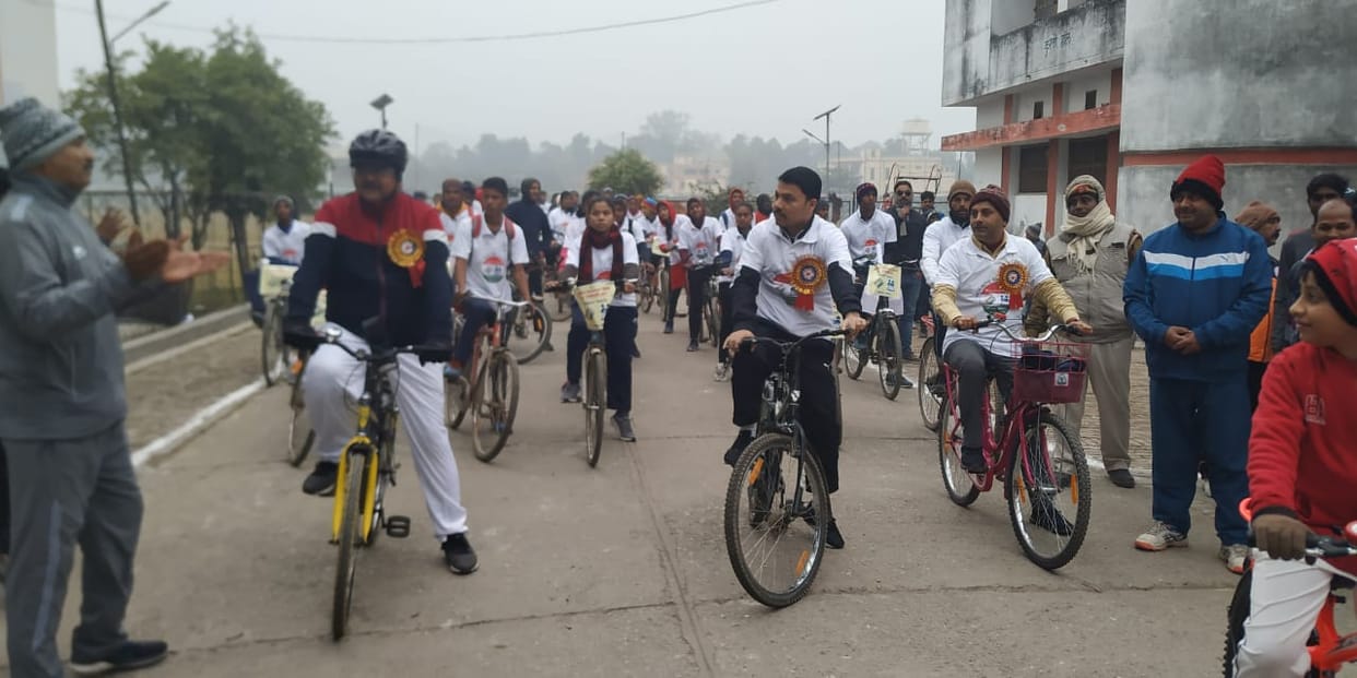 cycle rally for voter in ballia