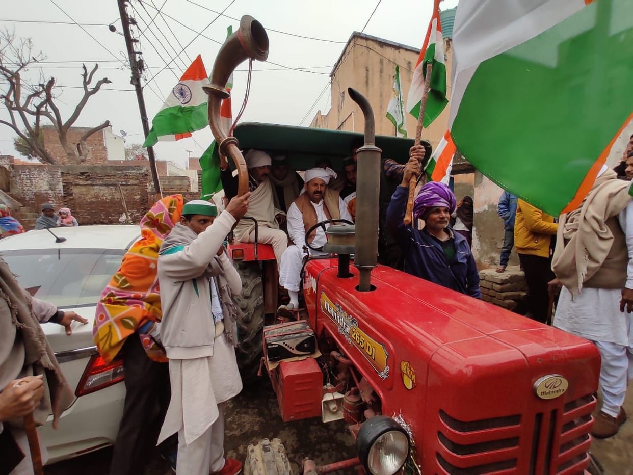 BKU President Naresh Tikait leaves for Delhi