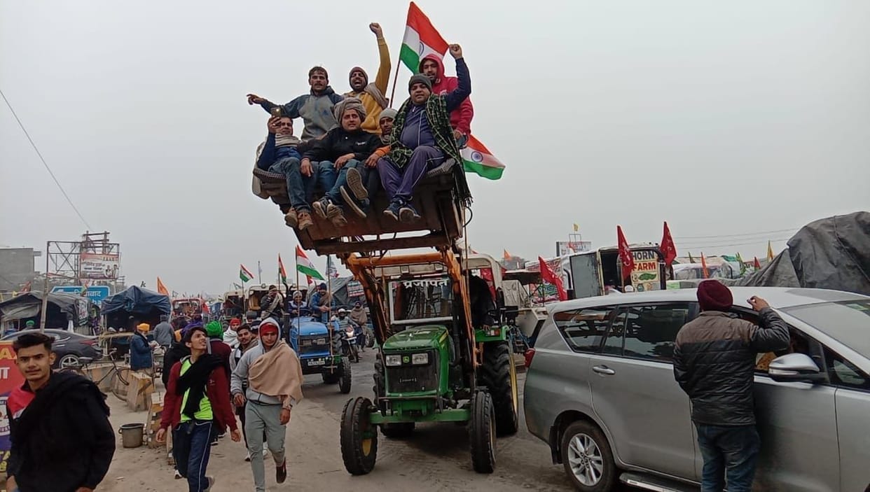 tractor parade, youth, old man, border