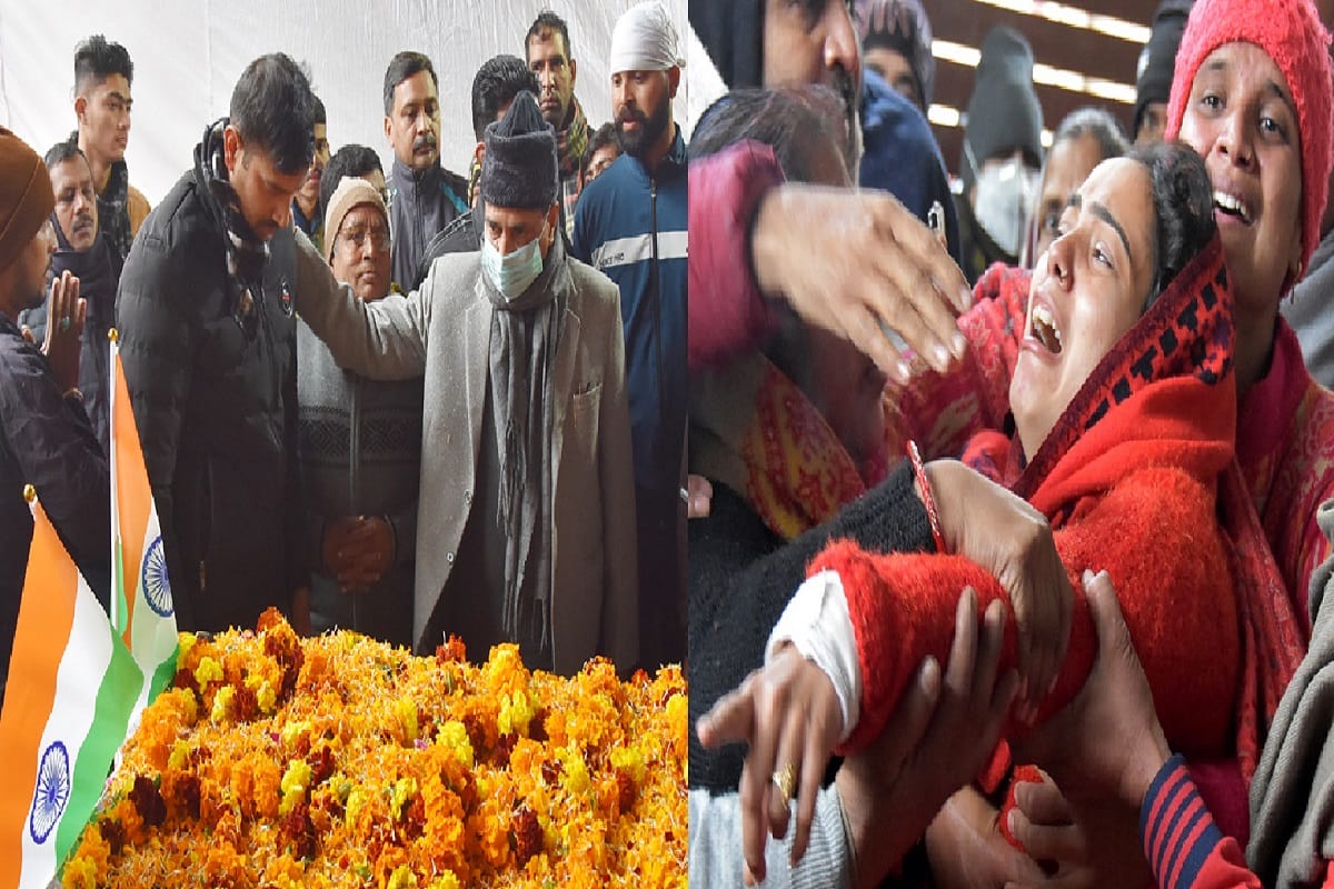 Lock me in the coffin, I will also go with him, wife cries while paying tribute to the martyred husband