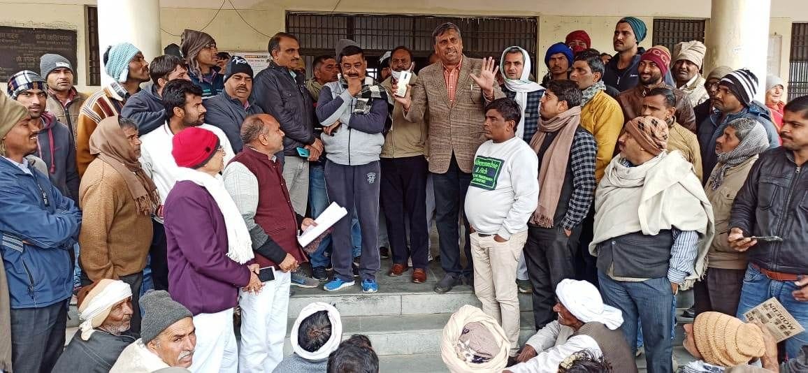 farmer protested at Tahseel permises,