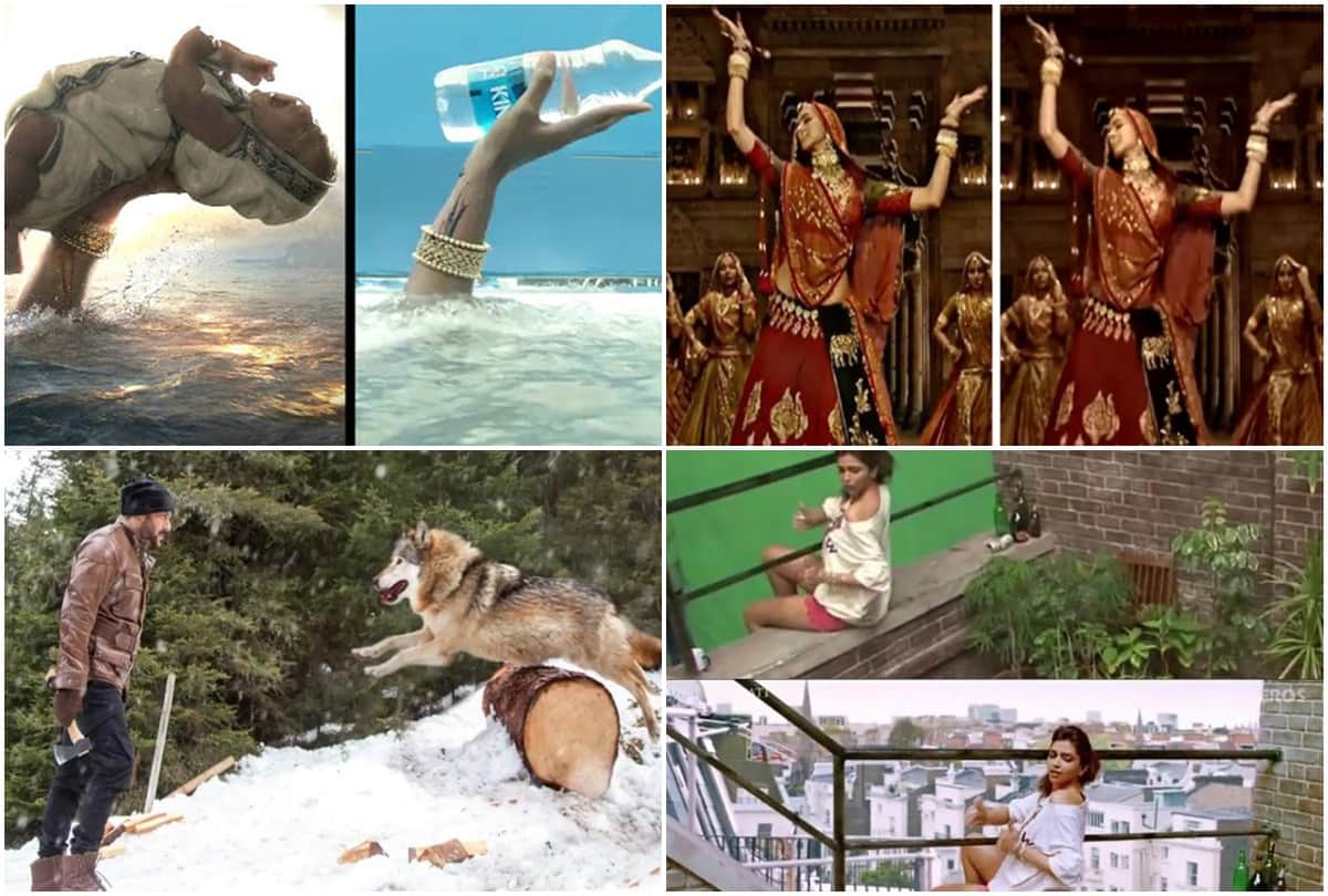 bollywood movies before and after vfx effects scene Baahubali Kick Raees Padmavat