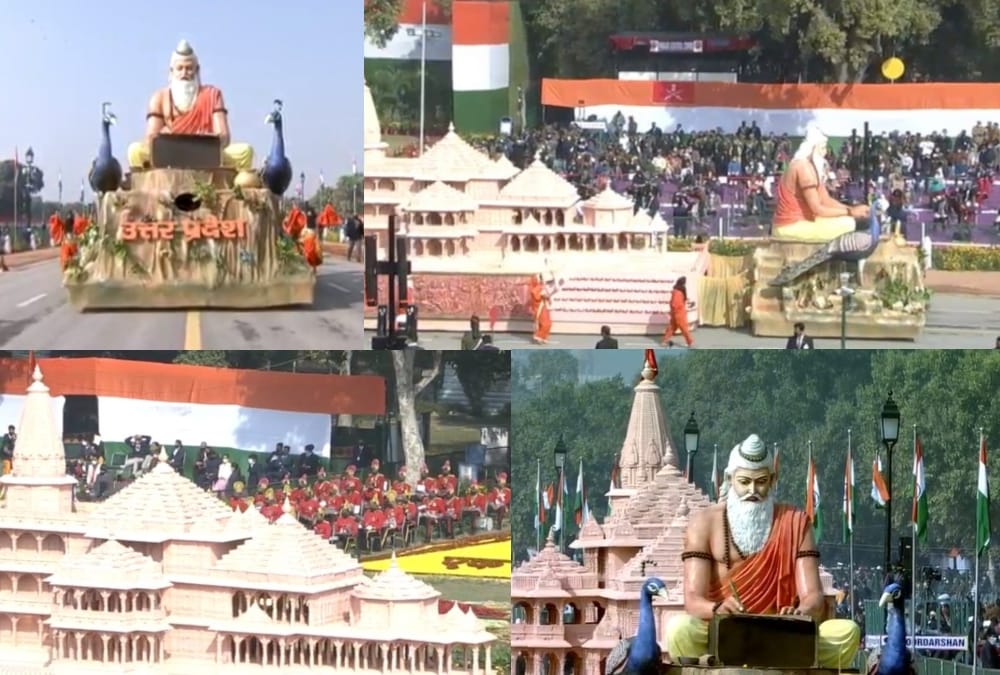 Ram temple model in rajpath parade.