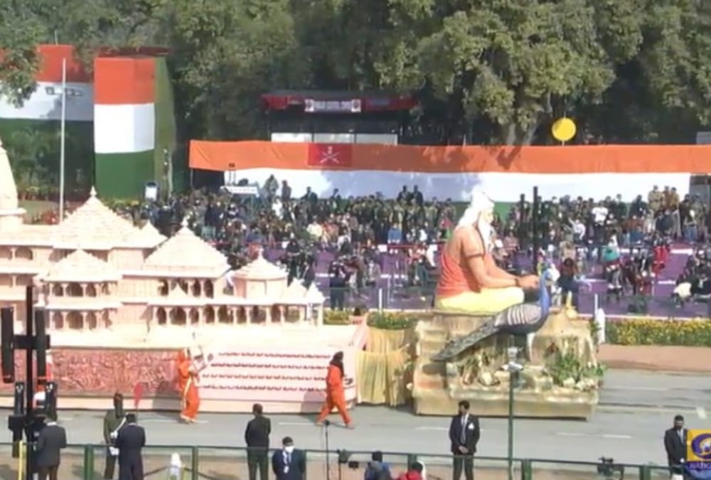 Ram temple model in rajpath parade.