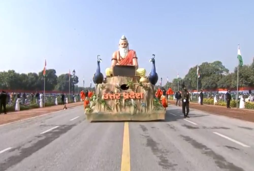 Ram temple model in rajpath parade.