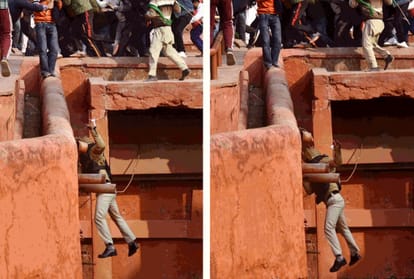 Farmers tractor rally violence in delhi see photos how roads to red fort hit hard