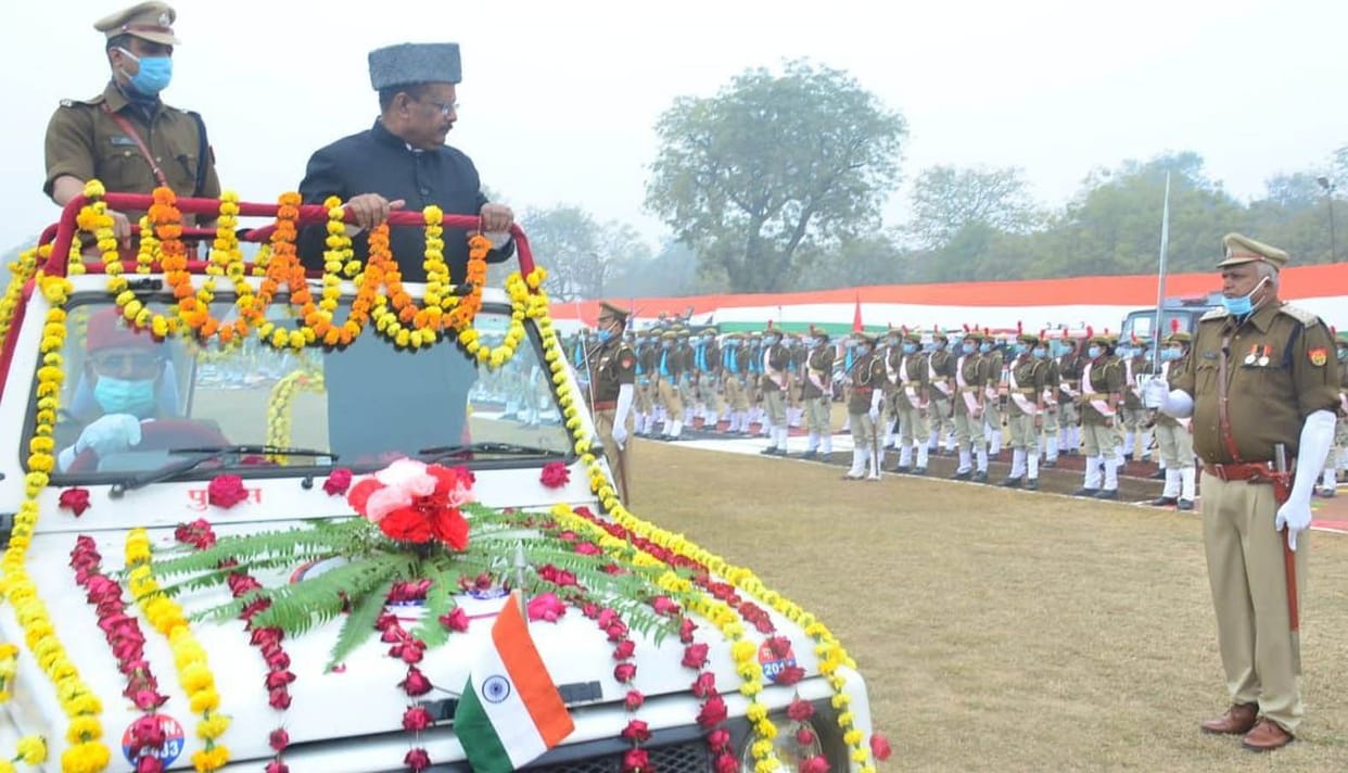 The tricolor was hoisted amidst icy winds