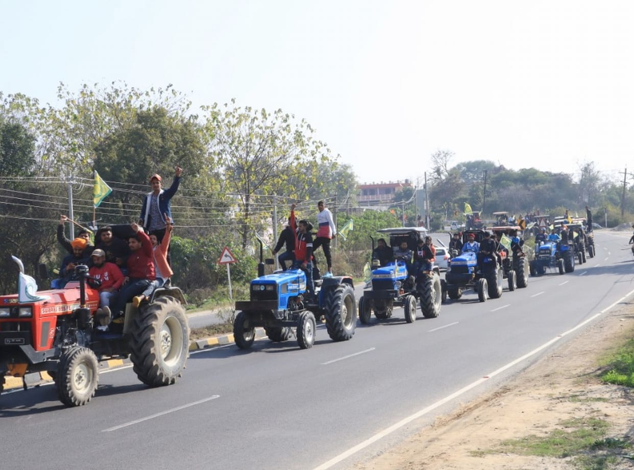 tractor rally against farming law in una,una news tractor rally una hp news