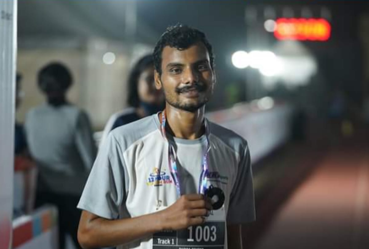 Rudra Pratap naranyan at number seven in marathon held at Bengaluru