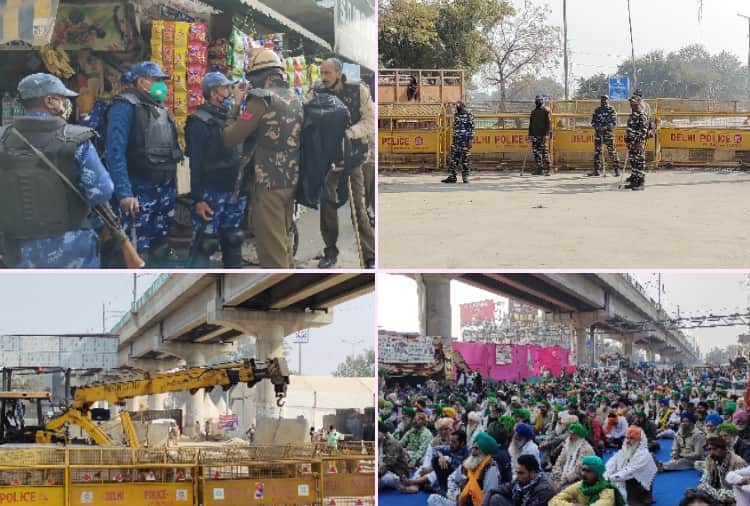 Kisan Andolan News: Police put barricades on all roads of Delhi border