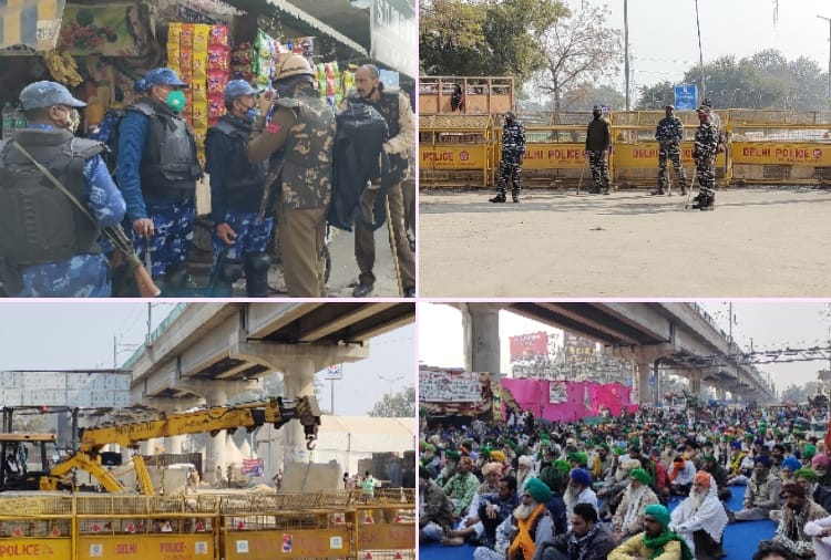 Kisan Andolan News: Police put barricades on all roads of Delhi border