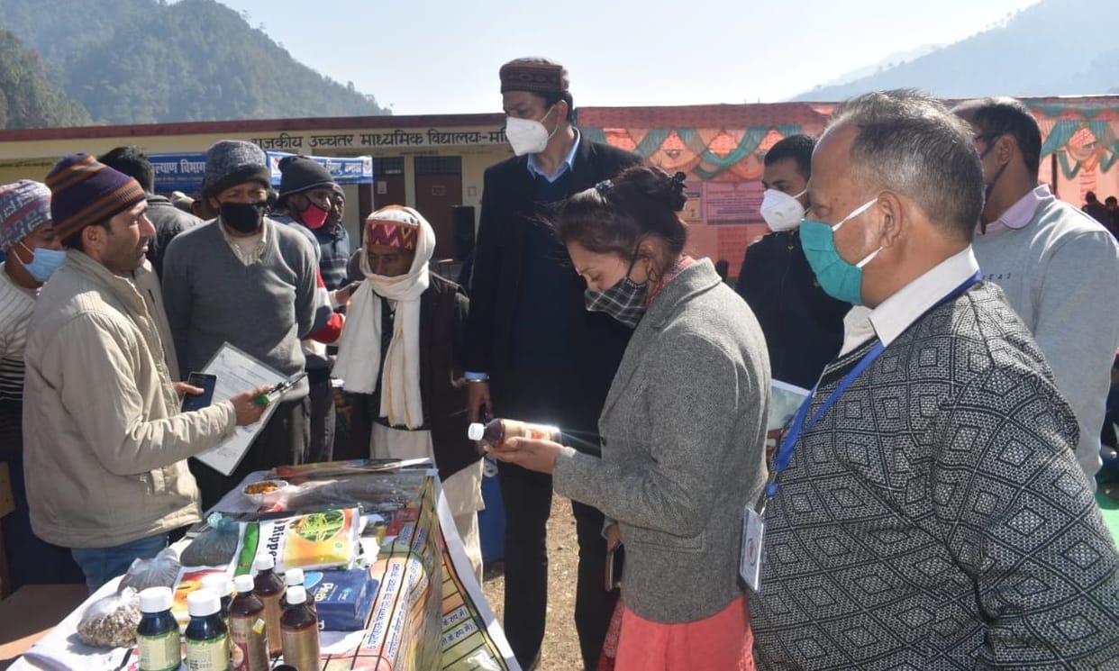 Departments gave information to the villagers by setting up stalls