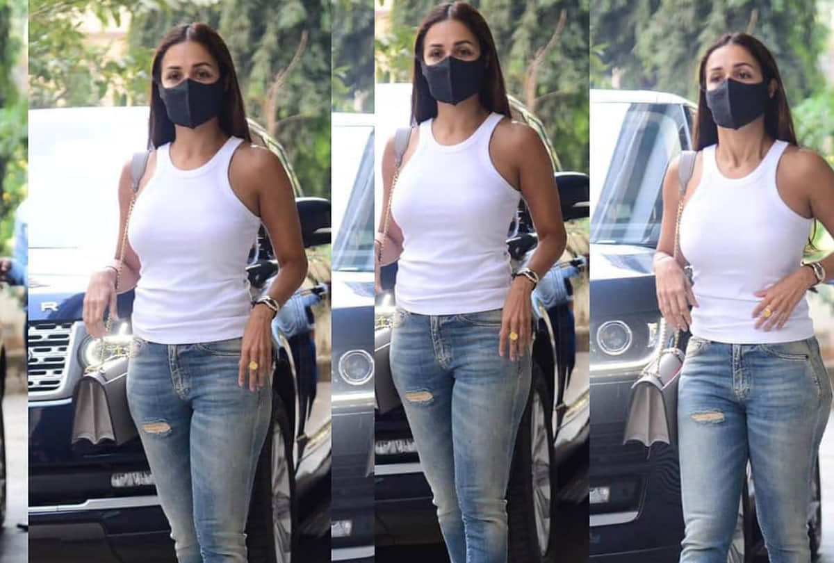 after trolled for flaunting stretch marks malaika arora spotted in white tank top with denim looking fabulous