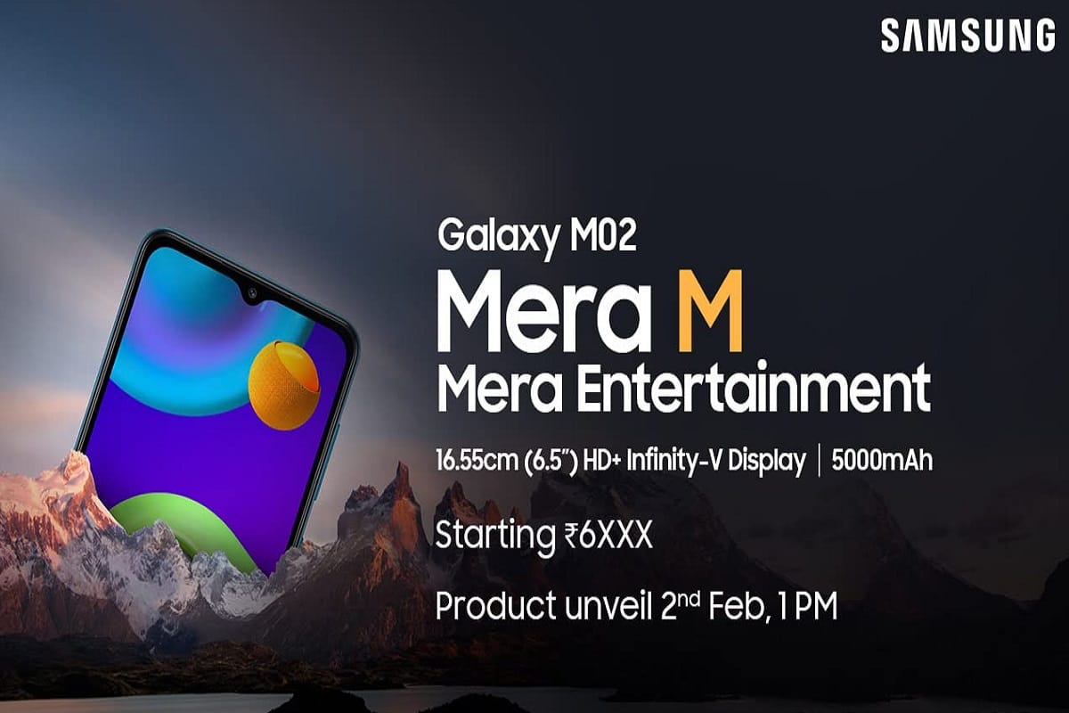 Samsung Galaxy M02 दो फरवरी को होगा भारत में लॉन्च, कीमत होगी 7000 रुपये से कम Samsung Galaxy M02 Launch in India On February 2 Priced Under Rs 7000