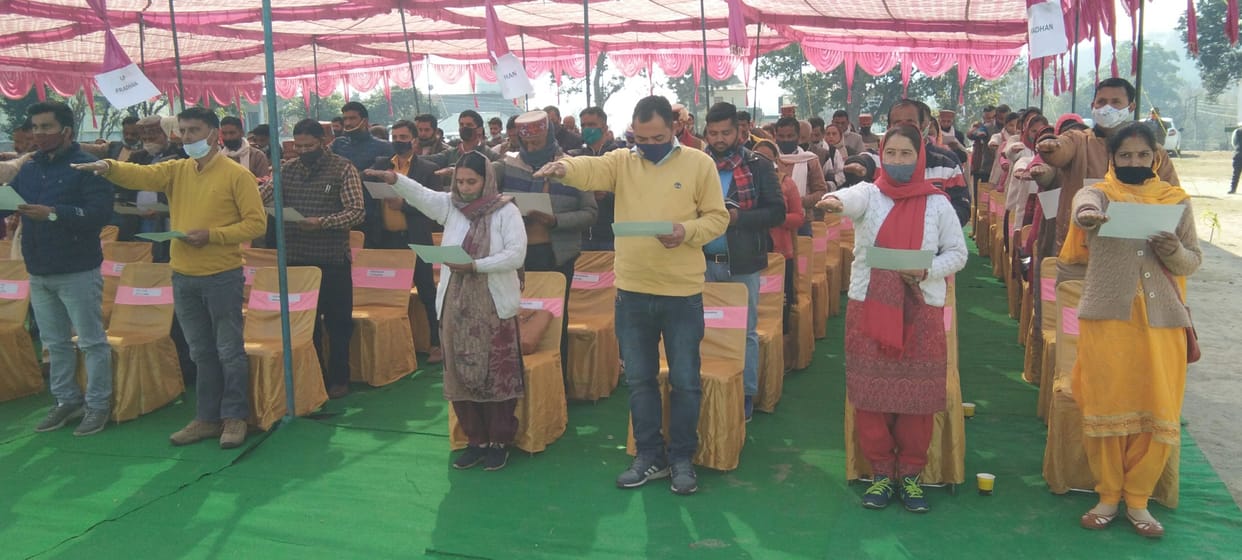 panchyat member oath ceremoney in bilaspur