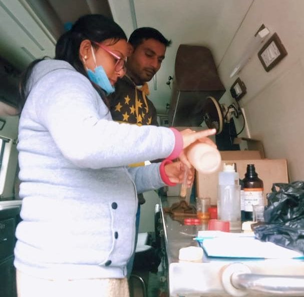 Testing of food samples conducted in mobile lab