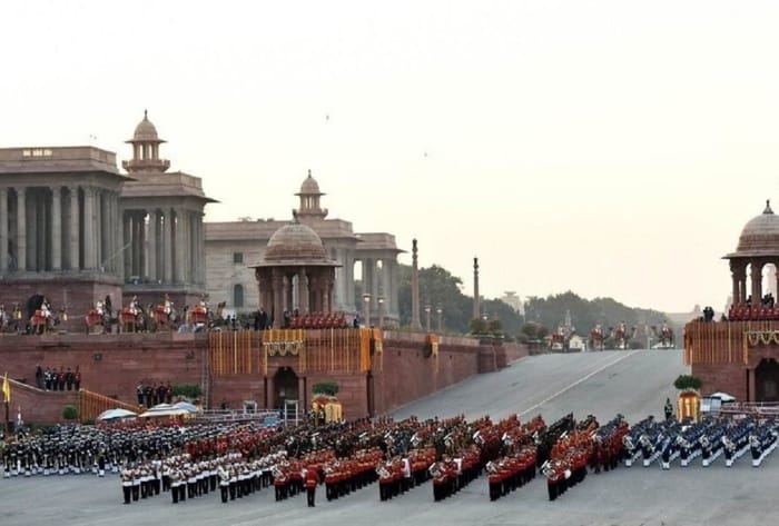 विजय चौक पर बीटिंग रिट्रीट समारोह