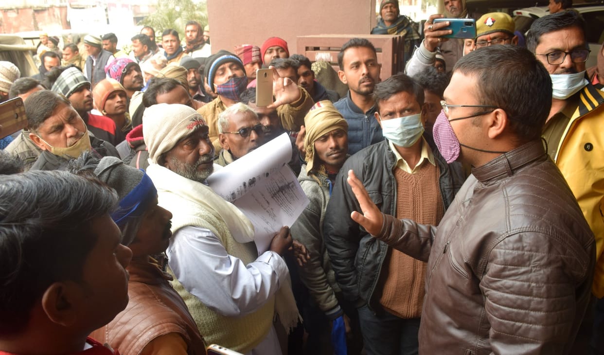 Procession taken out to install Ambedkar statue, sitting on hunger strike