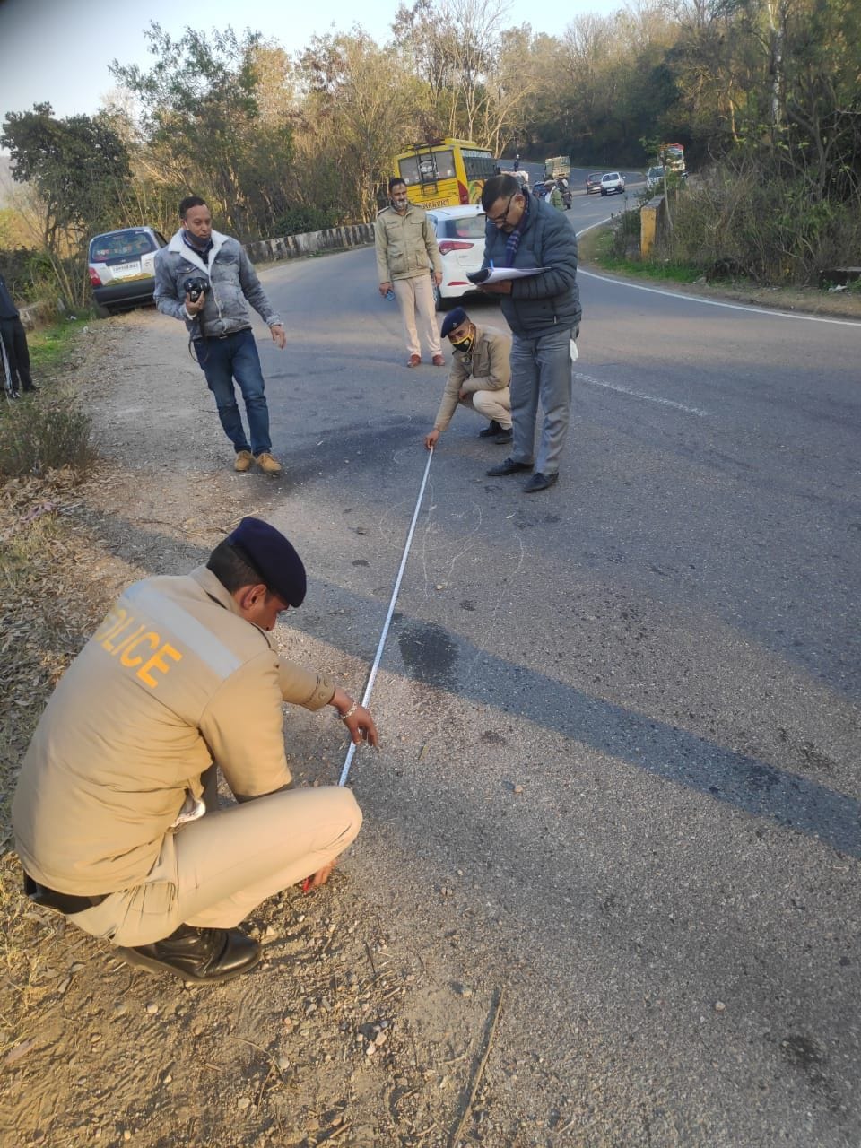 two youth died earlier, forensik team inspect accident spot,
