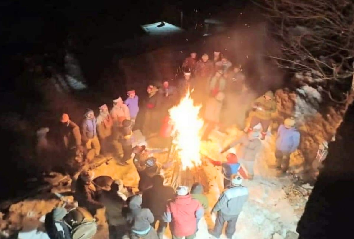 ancestors Remembered by lighting torches in chamba himachal