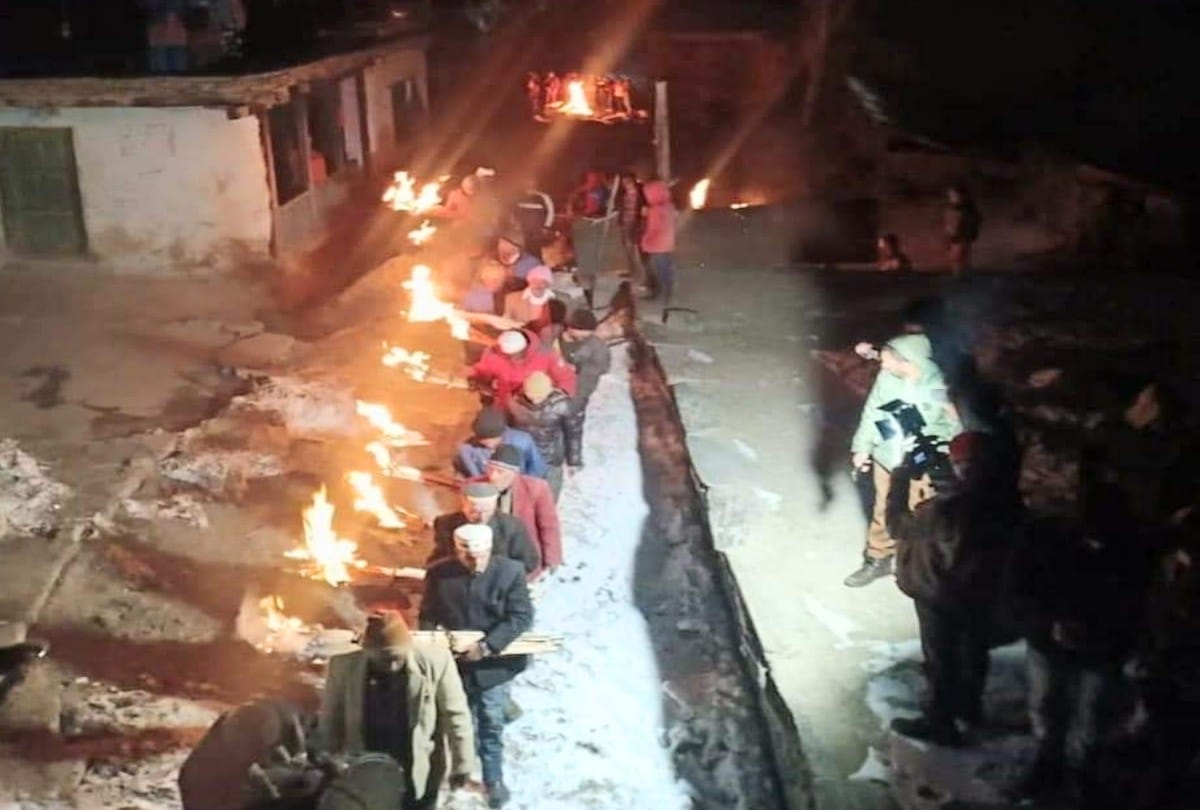 ancestors Remembered by lighting torches in chamba himachal