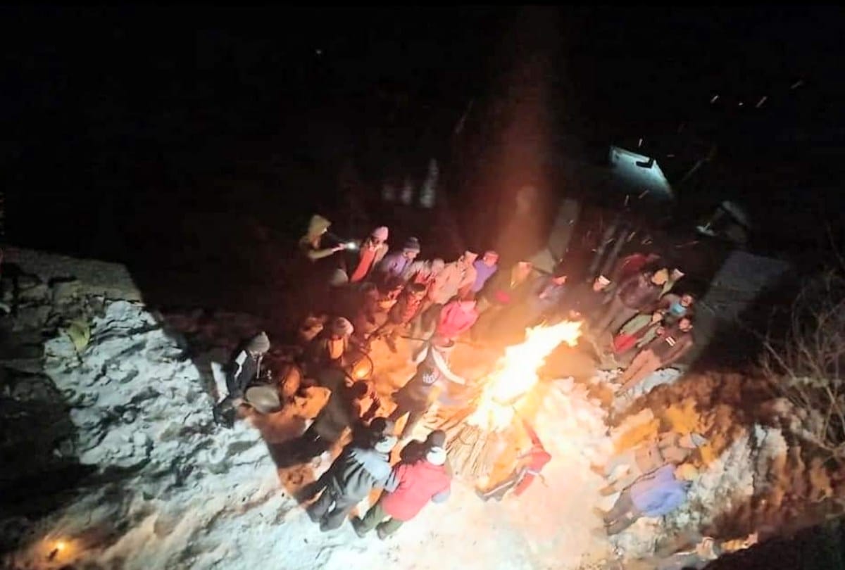 ancestors Remembered by lighting torches in chamba himachal