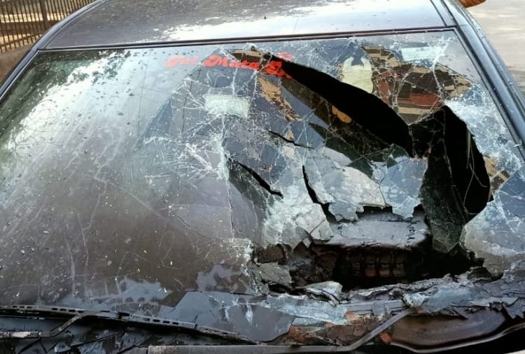 Haryana : Car burned in Jind 