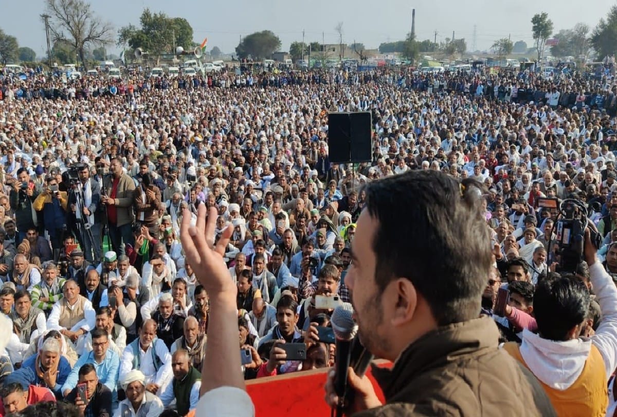 farmers protest Jayant Chaudhary addressed the kisan mahapanchayat in mathura