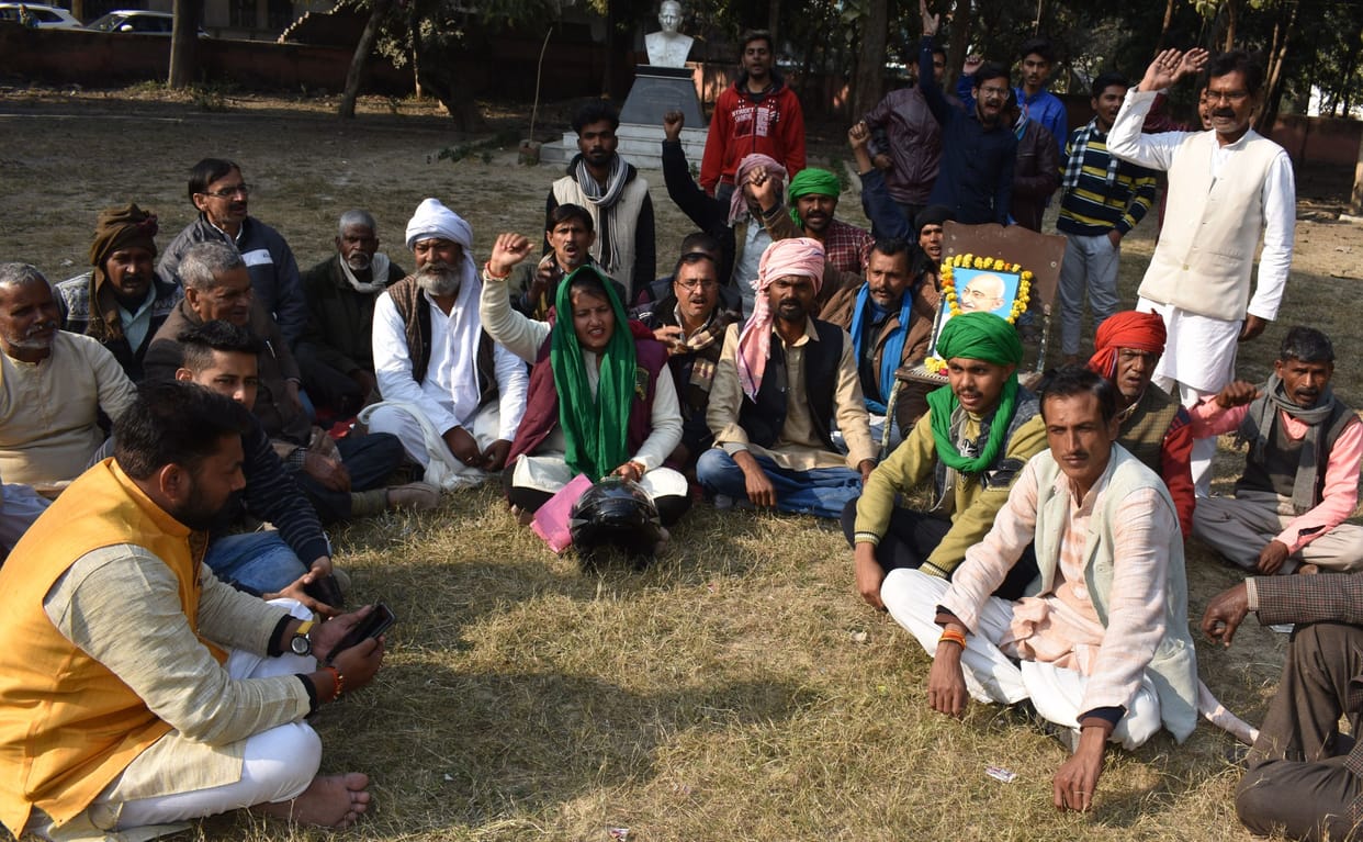 Hunger strike,protest,agricalture law,against,fathepur news