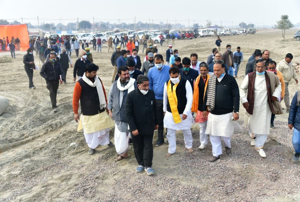 UP Minister Shrikant Sharma inspected preparations in Vrindavan Kumbh Mela Site
