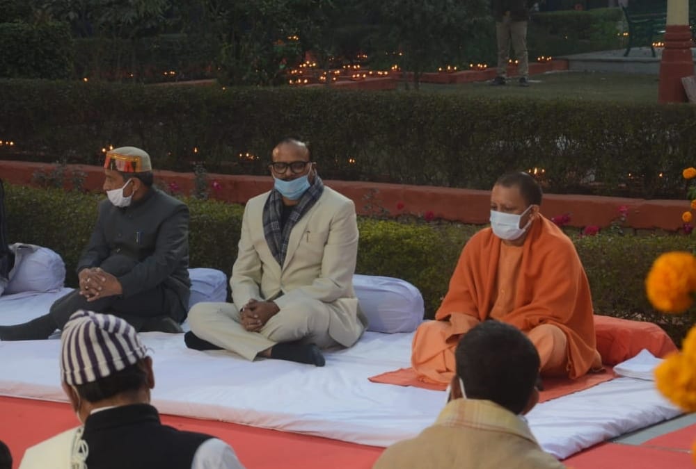 CM yogi Adityanath on Shaheed Smarak in Lucknow.
