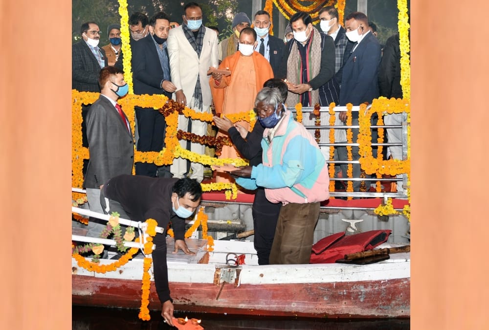 CM yogi Adityanath on Shaheed Smarak in Lucknow.