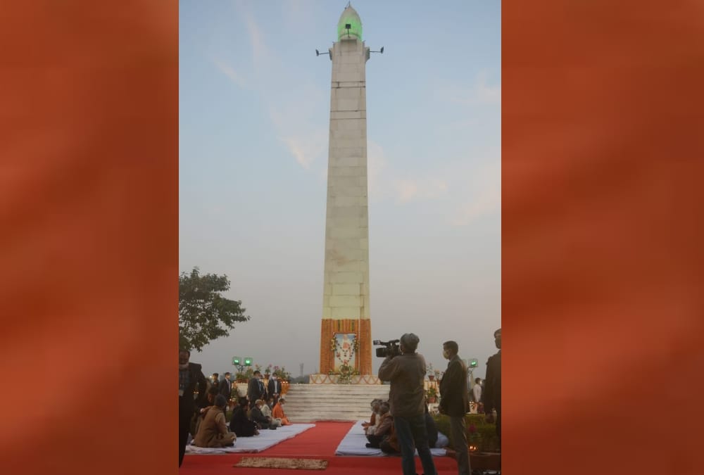 CM yogi Adityanath on Shaheed Smarak in Lucknow.