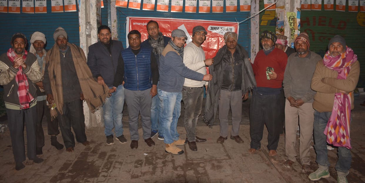 amar ujala foundation distributed blanket