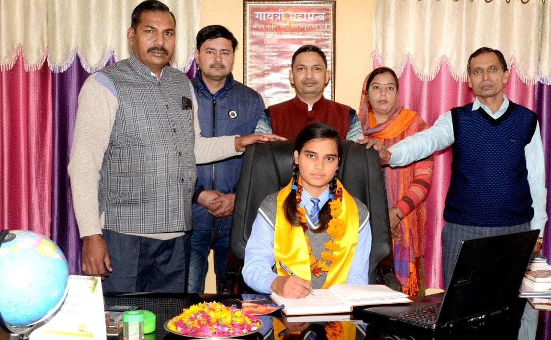 Three girl students were made a day principal