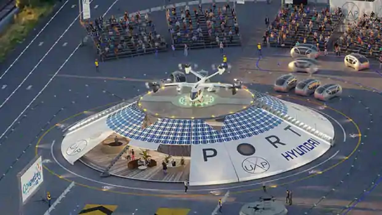 flying cars airport future england evtol and flying car news first airport for flying cars Hyundai partnership with British start-up Urban-Air Port