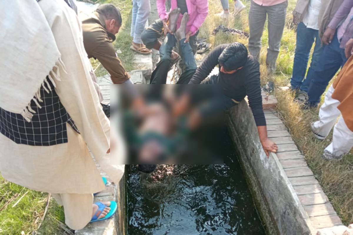 man dead body thrown in a tank after murder in sardhana Meerut, police starts investigation