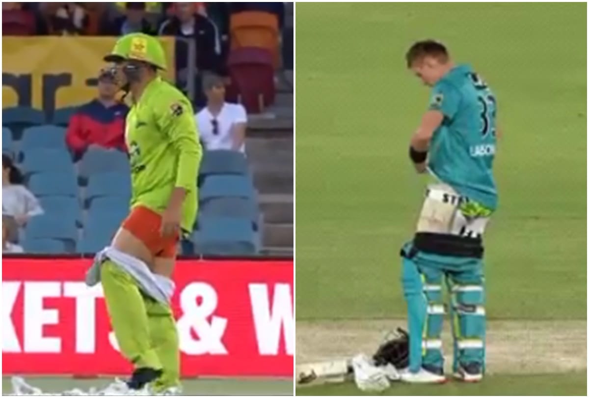 VIDEO: Usman Khawaja and Marnus Labushagne undress during the match between sydney thunder and brisbane heat of big bash league
