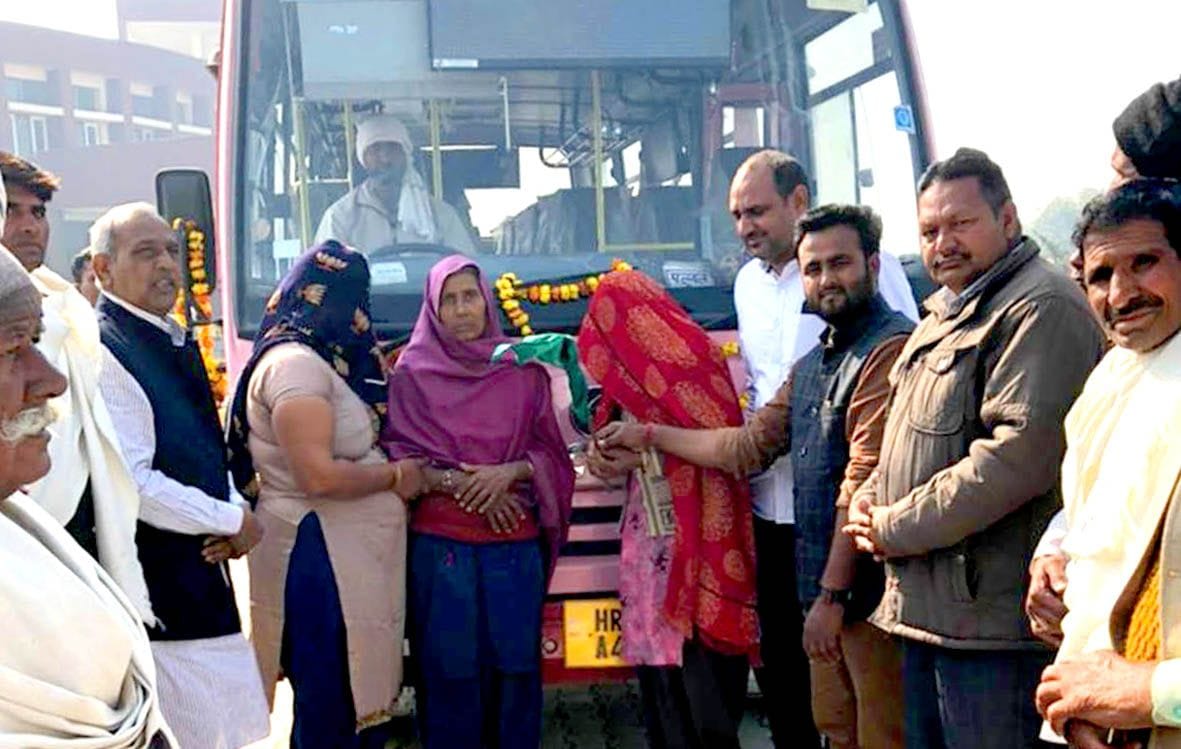 now girls can go to college by pink bus