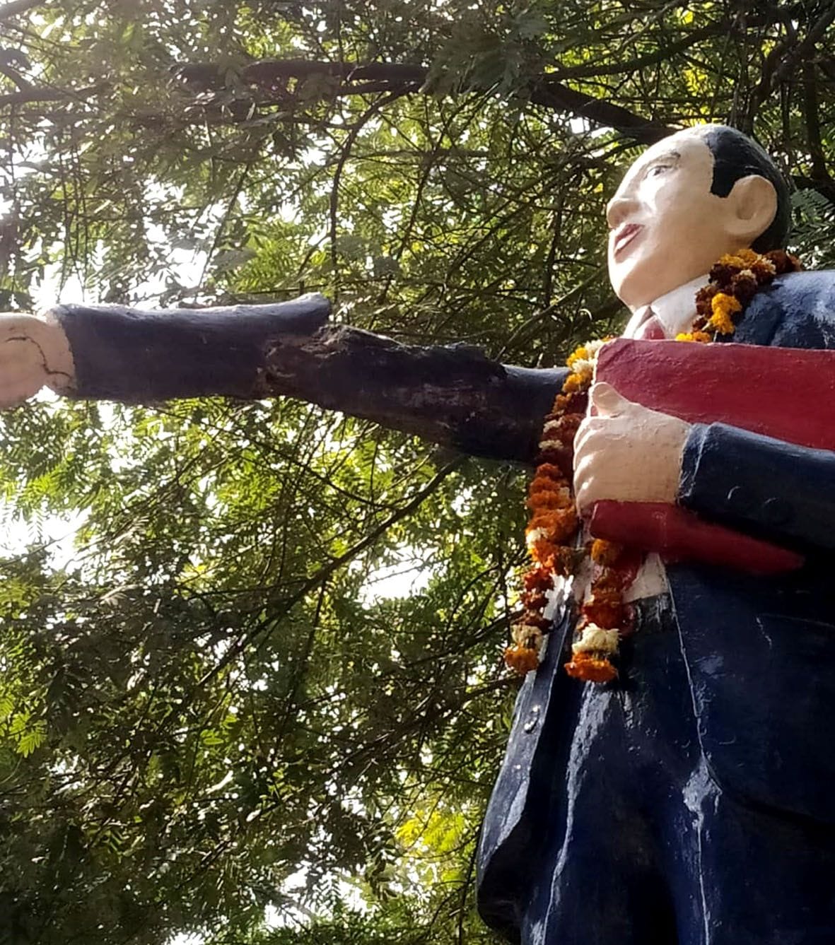 Dr. Ambedkar statue damaged