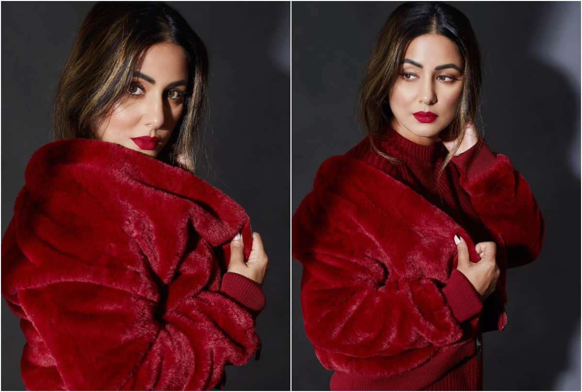 Hina khan latest photoshoot in pixels coat with short dress raises the temperature of the internet