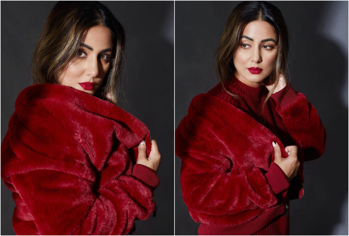 Hina khan latest photoshoot in pixels coat with short dress raises the temperature of the internet